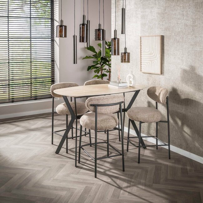 WoonStijl Hanglamp Sepiora 5+4-lichts Sienna bruin