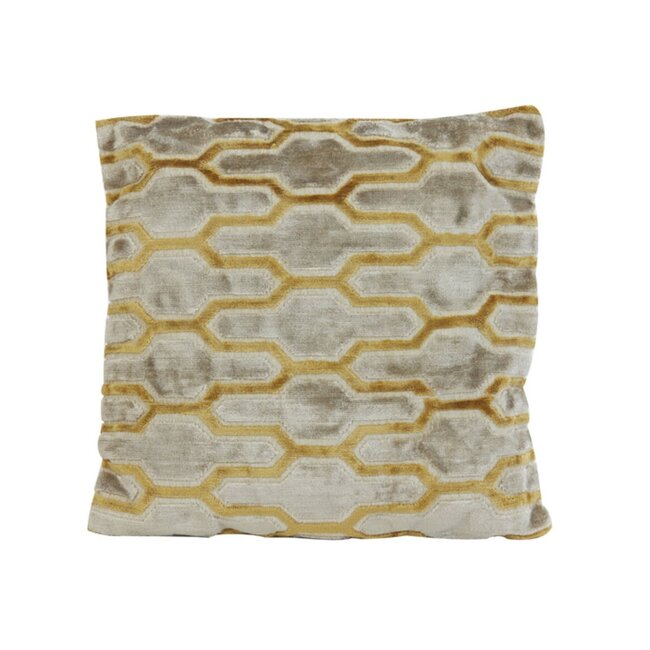 Light en Living Kussen 45x45 cm JEMBANA velvet zand+okergeel