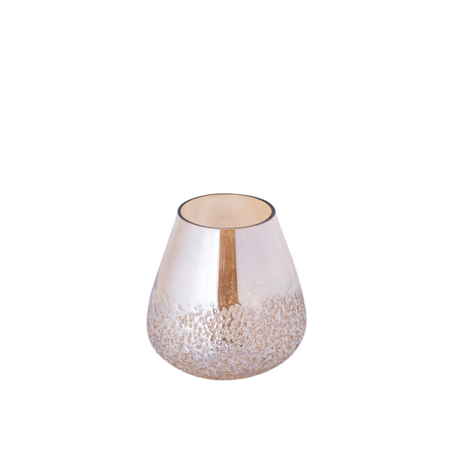 PTMD Ameara Amber glas rond taps windlicht M