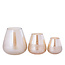 PTMD Ameara Amber glas rond taps windlicht M