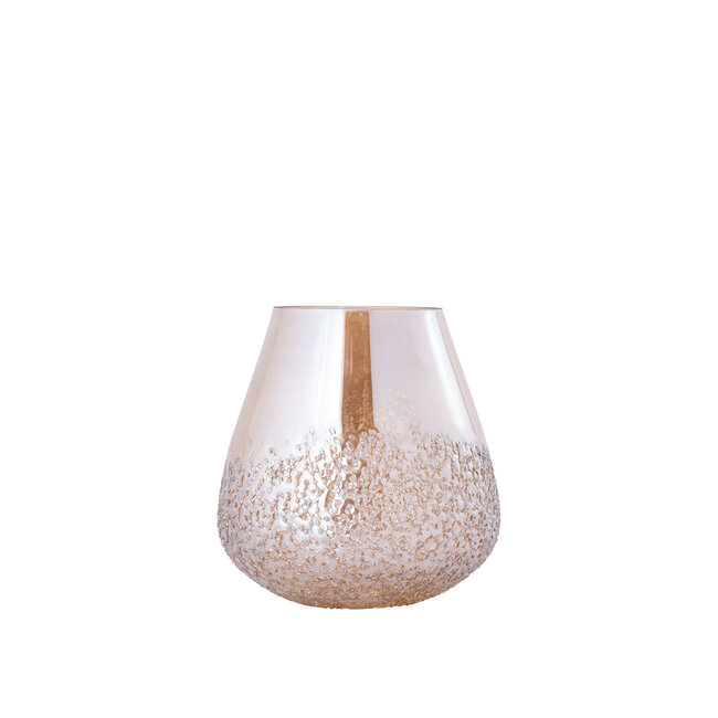 PTMD Ameara Amber glas rond taps windlicht M