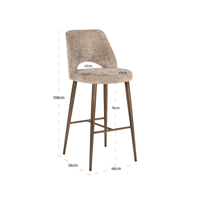 Richmond Interiors  Barstoel Delphine lovely nature fire retardant