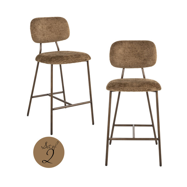 Richmond Interiors  Counterstoel Xenia brandy fusion Set van 2
