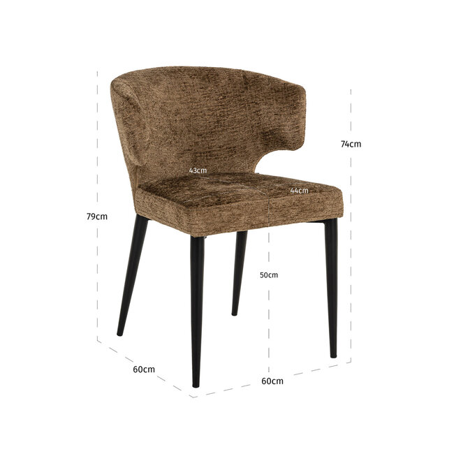 Richmond Interiors  Eetkamerstoel Taylor brandy fusion