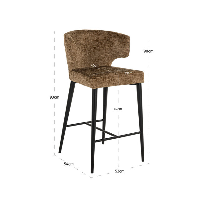 Richmond Interiors  Counterstoel Taylor brandy fusion
