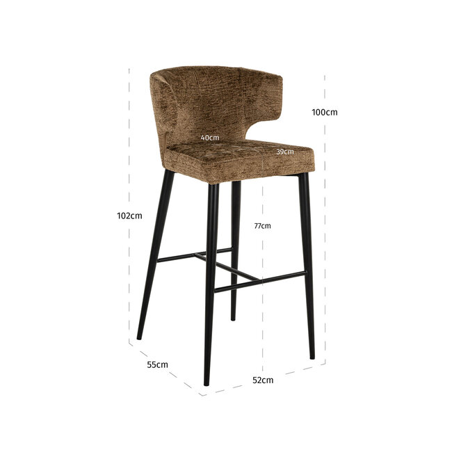 Richmond Interiors  Barstoel Taylor brandy fusion fire retardant