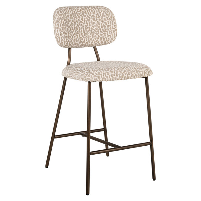 Richmond Interiors  Counterstoel Xenia beige leopard fire retardant (Set of 2)