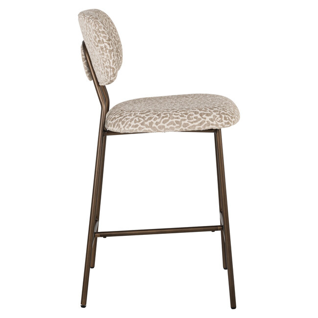 Richmond Interiors  Counterstoel Xenia beige leopard fire retardant (Set of 2)