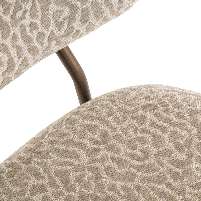 Richmond Interiors  Counterstoel Xenia beige leopard fire retardant (Set of 2)