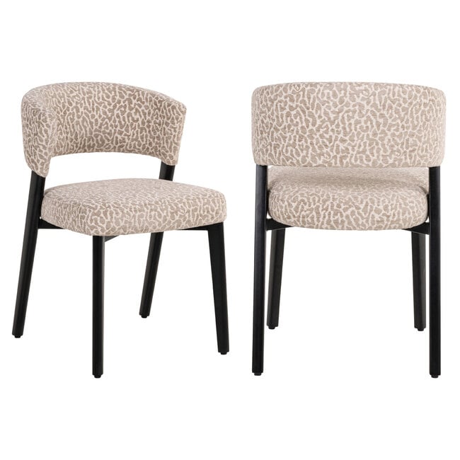 Richmond Interiors  Eetkamerstoel Zeno beige leopard