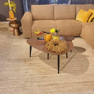 WoonMax Salontafel Vienna set van 2 L - lamulux geborsteld gehamerd koper