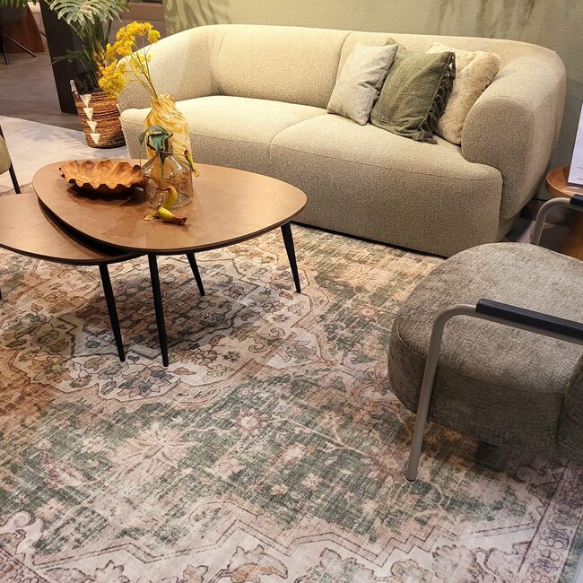 WoonMax Salontafel Vienna set van 2 XL - lamulux geborsteld gehamerd koper