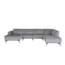 Tower Living Leeds Chaise L - 2 5 - Ottoman R - Touch 27 Light grey