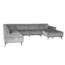 Tower Living Leeds Chaise R - 2 5 - Ottoman L - Touch 27 Light grey