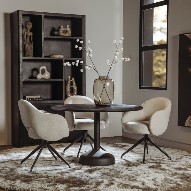 Tower Living Elba Eetkamertafel zwart rond 120 cm