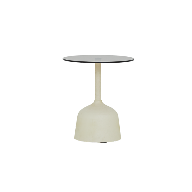 Tower Living Elba Bijzettafel glas gebroken wit rond 40 cm