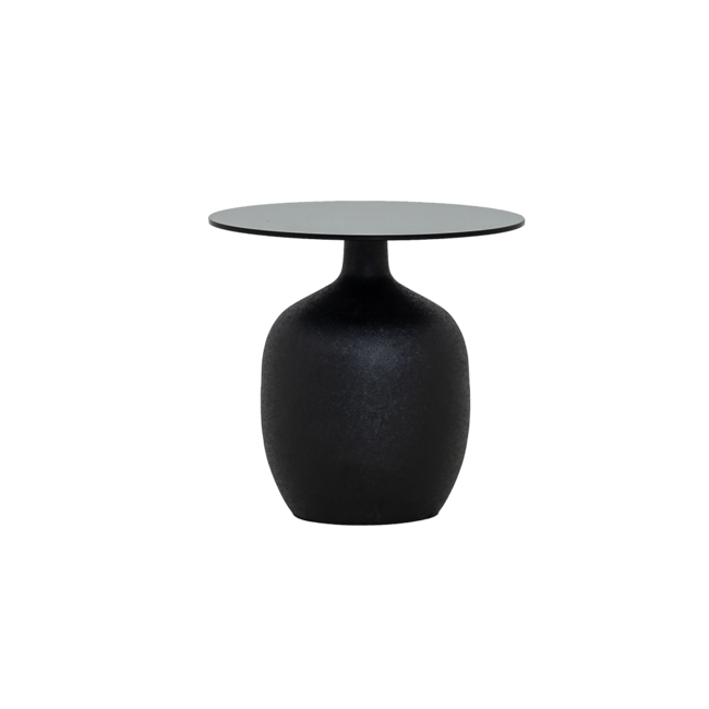 Tower Living Vigo Bijzettafel glas zwart 45 cm - Tower Living