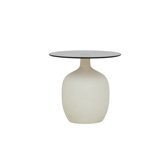 Tower Living Vigo Bijzettafel glas gebroken wit 45 cm - Tower Living