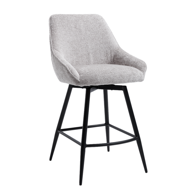Tower Living Trino Barstoel - stof Trenza 08 oyster (draaibaar) - Tower Living
