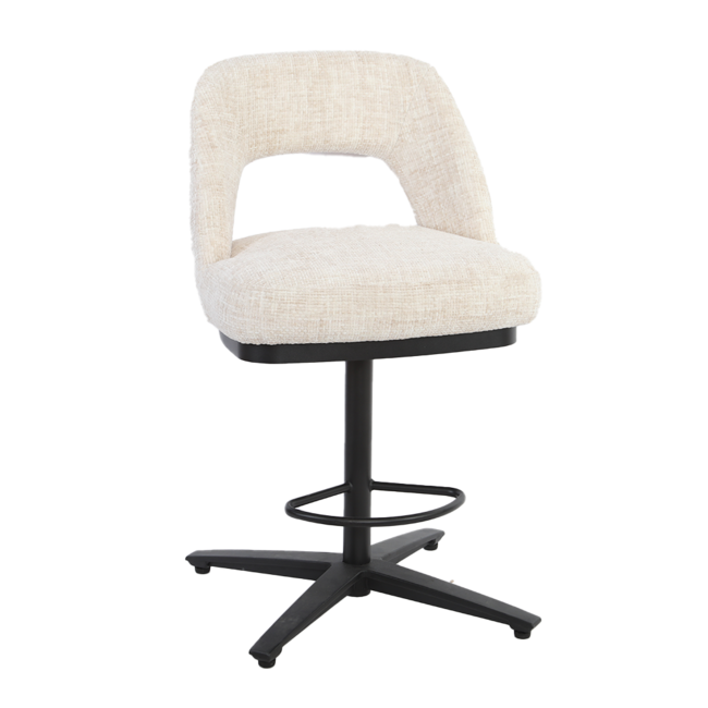 Tower Living Caldes Barstoel - fabric Ted 24 off-white (draaibaar)