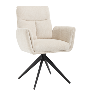 Tower Living Varzo Armstoel - Toro 25 cream (draaibaar)