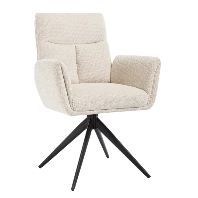 Tower Living Varzo Armstoel - Toro 25 cream (draaibaar)