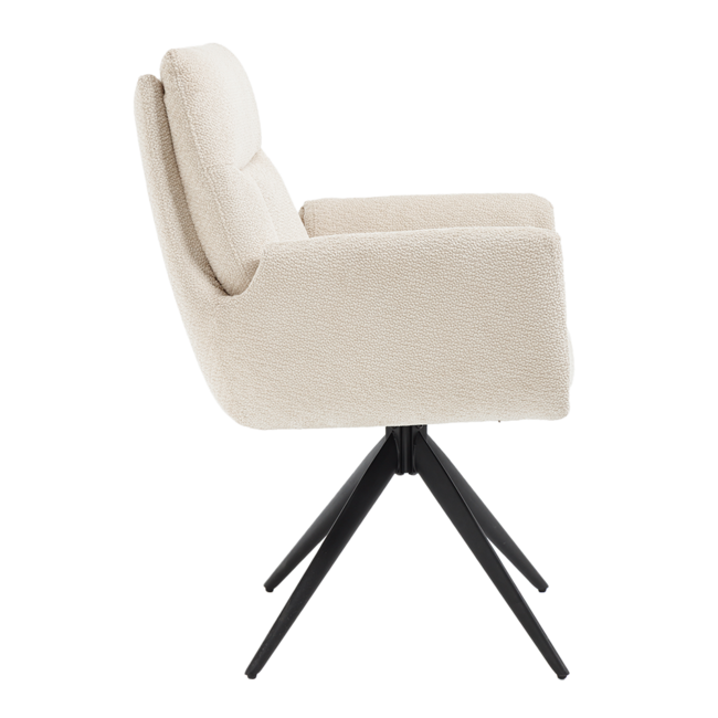 Tower Living Varzo Armstoel - Toro 25 cream (draaibaar)