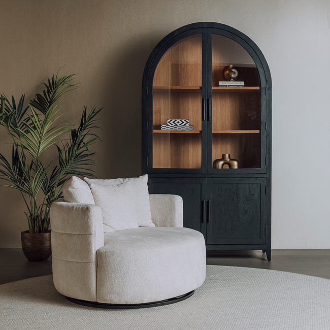 Tower Living Bolza Fauteuil - Trenza 6 ivory (draaibaar)