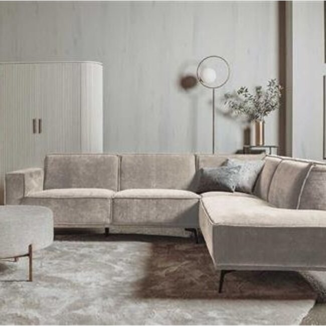 Tower Living Bank Leeds - 2,5 zits + ottomane  Rechts - City 120 Beige