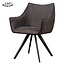 Tower Living Riviera Armstoel - fabric Brego 18 dark grey (draaibaar)