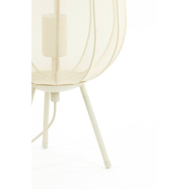 Light en Living Tafellamp PLUMERIA Zand Ø25x45 cm - Light & Living