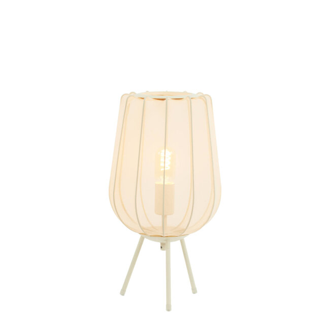 Light en Living Tafellamp PLUMERIA Zand Ø25x45 cm - Light & Living