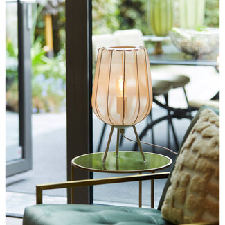 Light en Living Tafellamp PLUMERIA Zand Ø25x45 cm