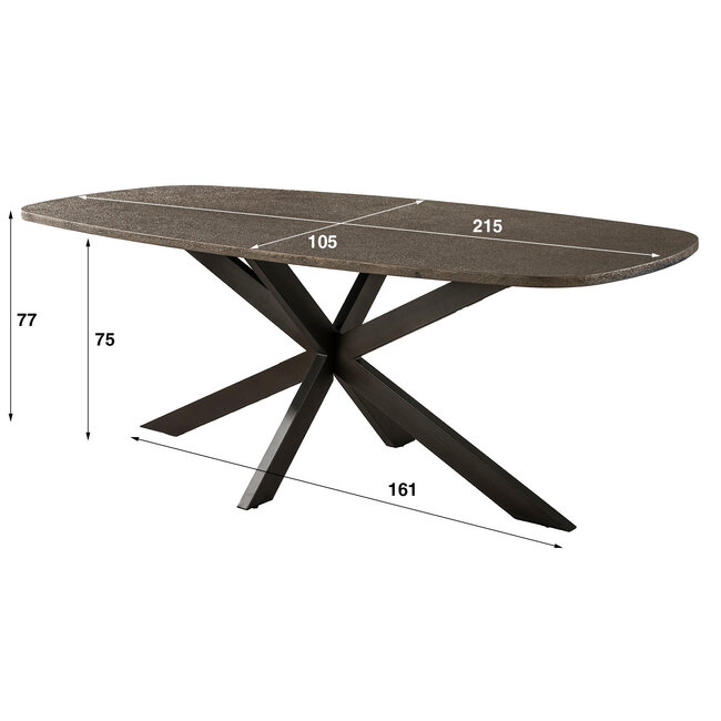 WoonStijl Eettafel Bronvik deens ovaal 215 cm