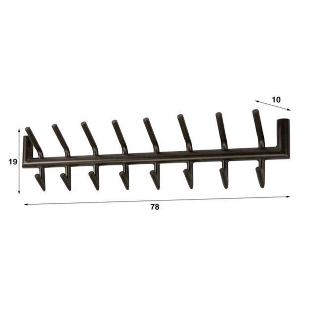 WoonStijl Kapstok Tubo 2x8 haken bruin