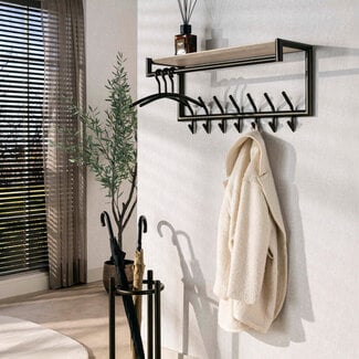 WoonStijl Kapstok Terra roede en hoedenplank 2x7 haken