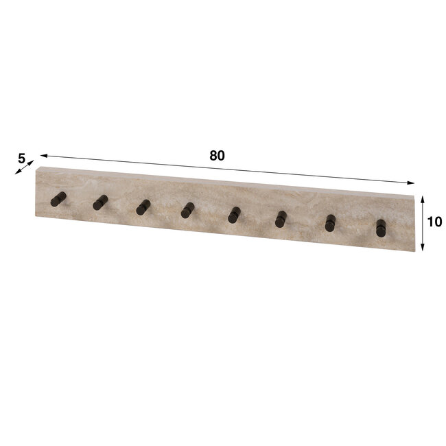 WoonStijl Kapstok Travino 8 haken - 80 cm