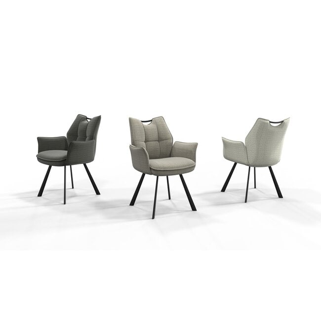 Wildeboer & v/d Weide Eettafelstoel Mabel met arm - stof A-Enter 10