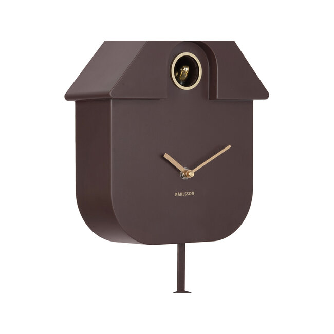 Karlsson Wandklok Modern Cuckoo Oro Earth bruin