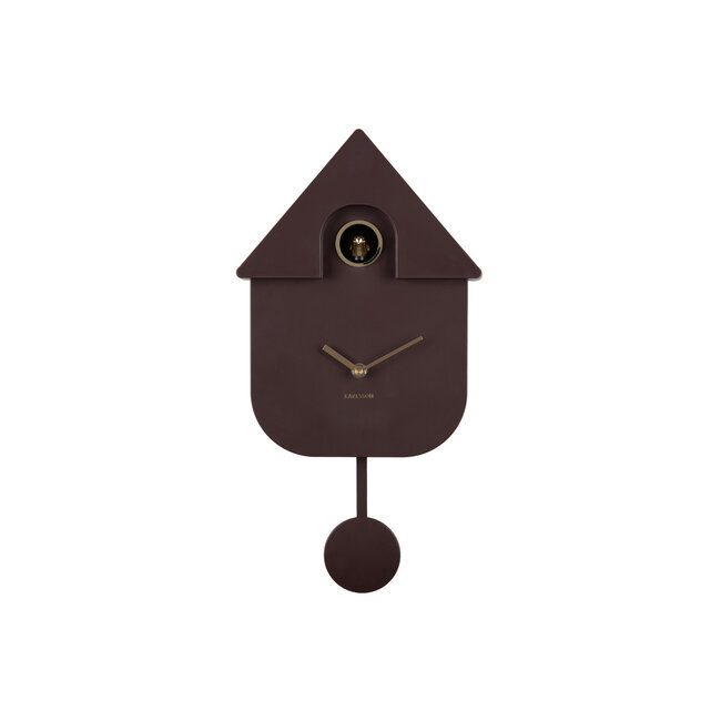 Karlsson Wandklok Modern Cuckoo Oro Earth bruin
