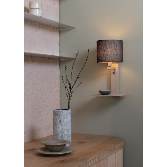 it's about RoMi Wandlamp Florence zand/kap 1815 zwart