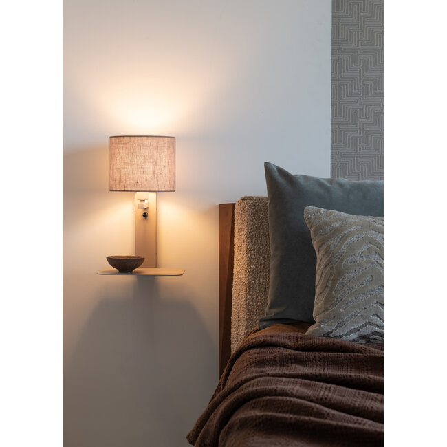 it's about RoMi Wandlamp Florence zand/kap 1815 linnen donker