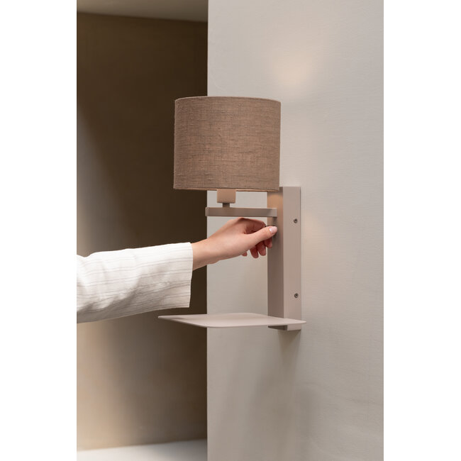 it's about RoMi Wandlamp Florence zand/kap 1815 linnen donker