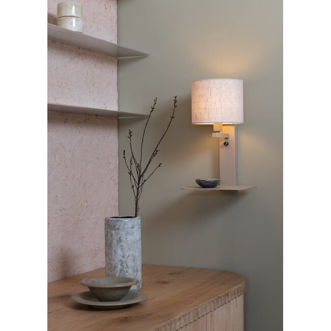 it's about RoMi Wandlamp Florence zand/kap 1815 linnen licht