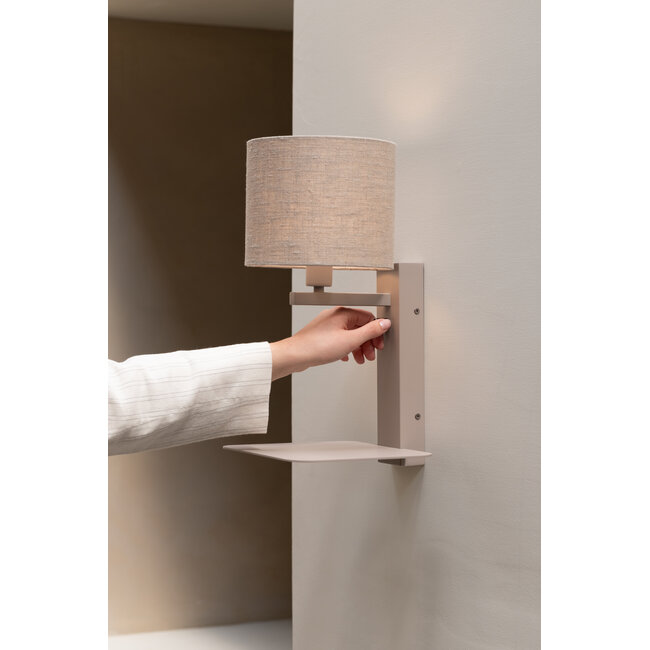 it's about RoMi Wandlamp Florence zand/kap 1815 linnen licht