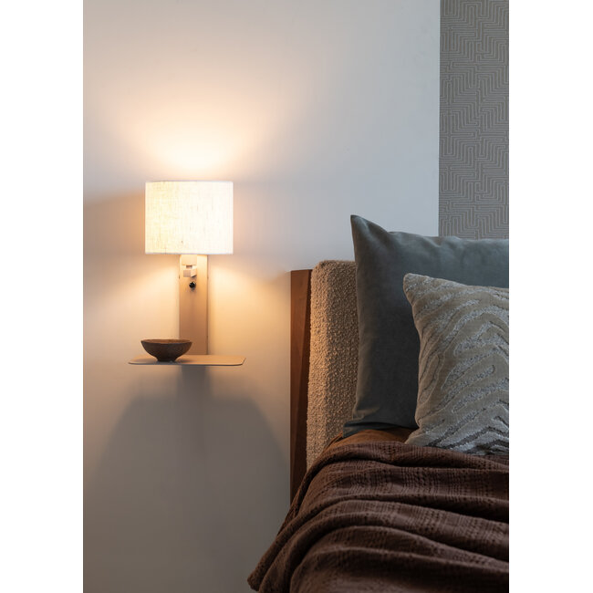 it's about RoMi Wandlamp Florence zand/kap 1815 wit