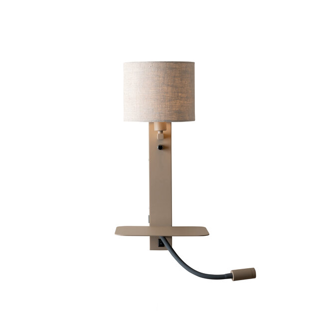 it's about RoMi Wandlamp Florence+leeslamp zand/kap 1815 linnen licht