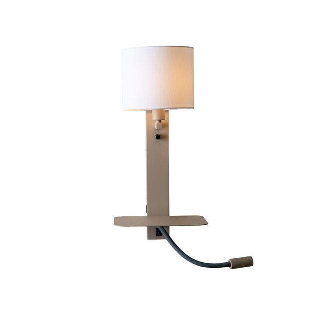 it's about RoMi Wandlamp Florence+leeslamp zand/kap 1815 wit