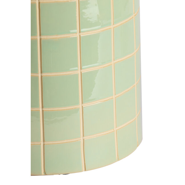 Light en Living Bijzettafel Ø42x34 cm MAUCHO keramiek licht groen+crème