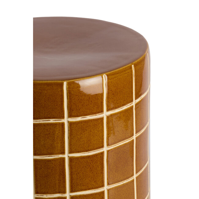 Light en Living Bijzettafel Ø42x34 cm MAUCHO keramiek cognac+crème